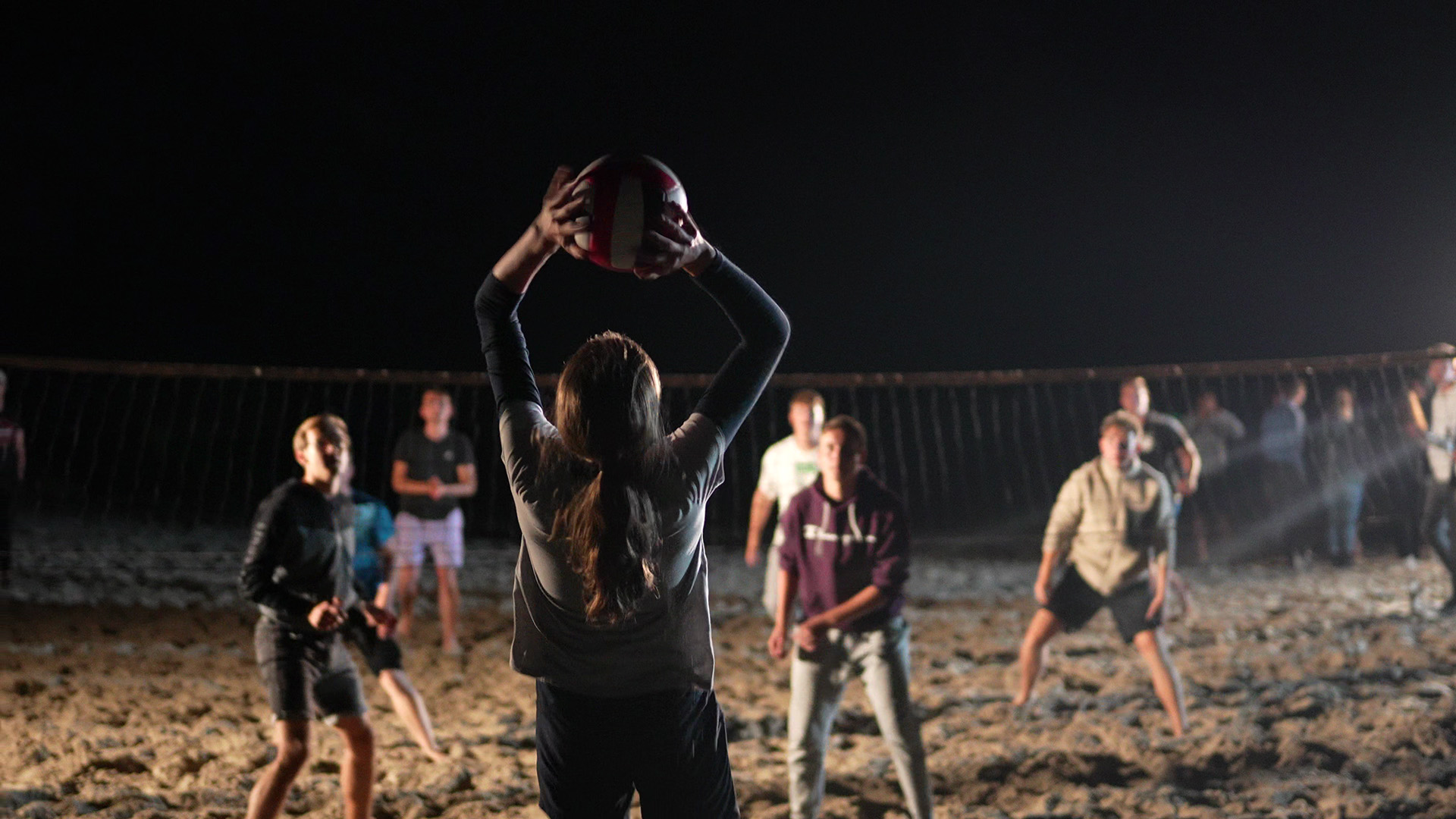 Beachvolleyball am Strand